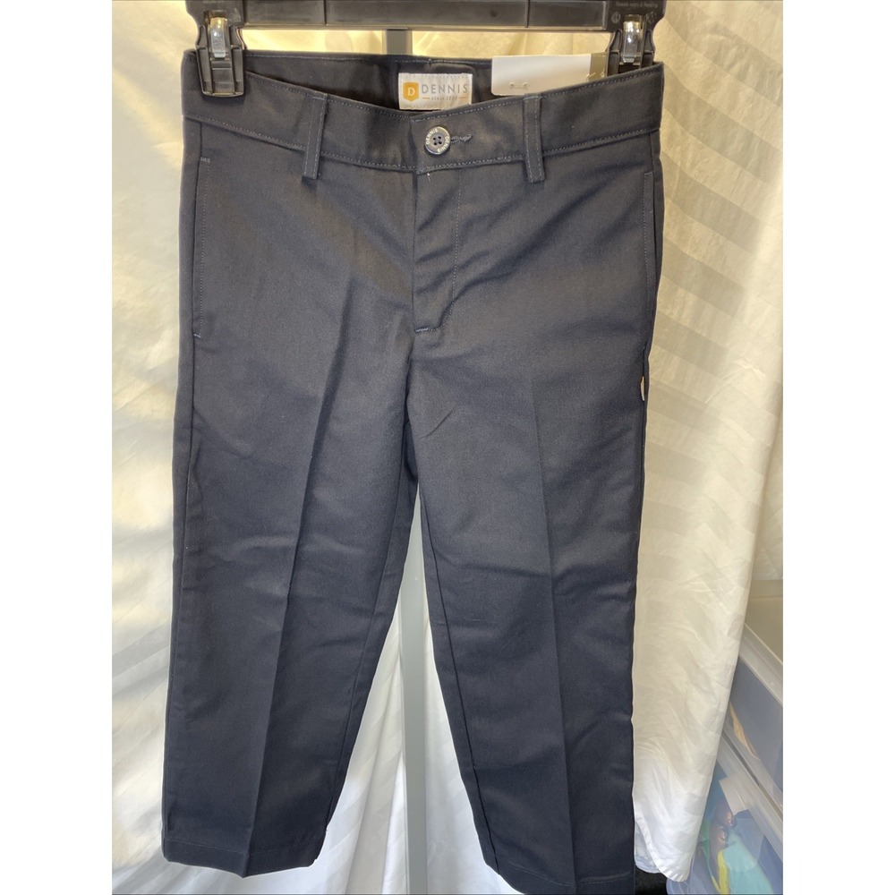 Dennis Uniform School Flat Front Pant Boys 8 Regular Irvington Style 077000 Navy